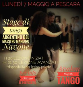 Stage di tango argentino del Maestro Mariano Navone | lunedì 7 maggio 2018